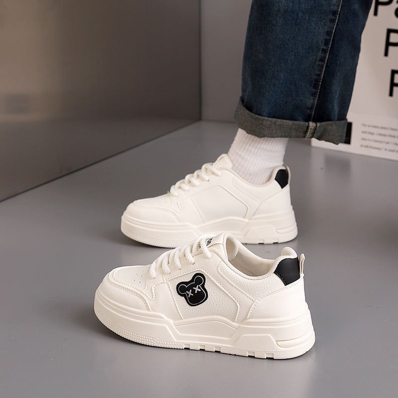Damen Sneaker Bären Motiv Dicksohle Mode