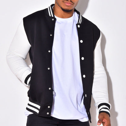Herren Sportjacke mit Streifen Ärmelbündchen und Knöpfen Modern