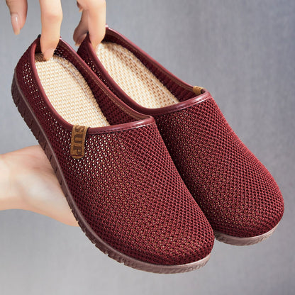 Damen Slipper Atmungsaktiv Mesh Rutschfest Bequem