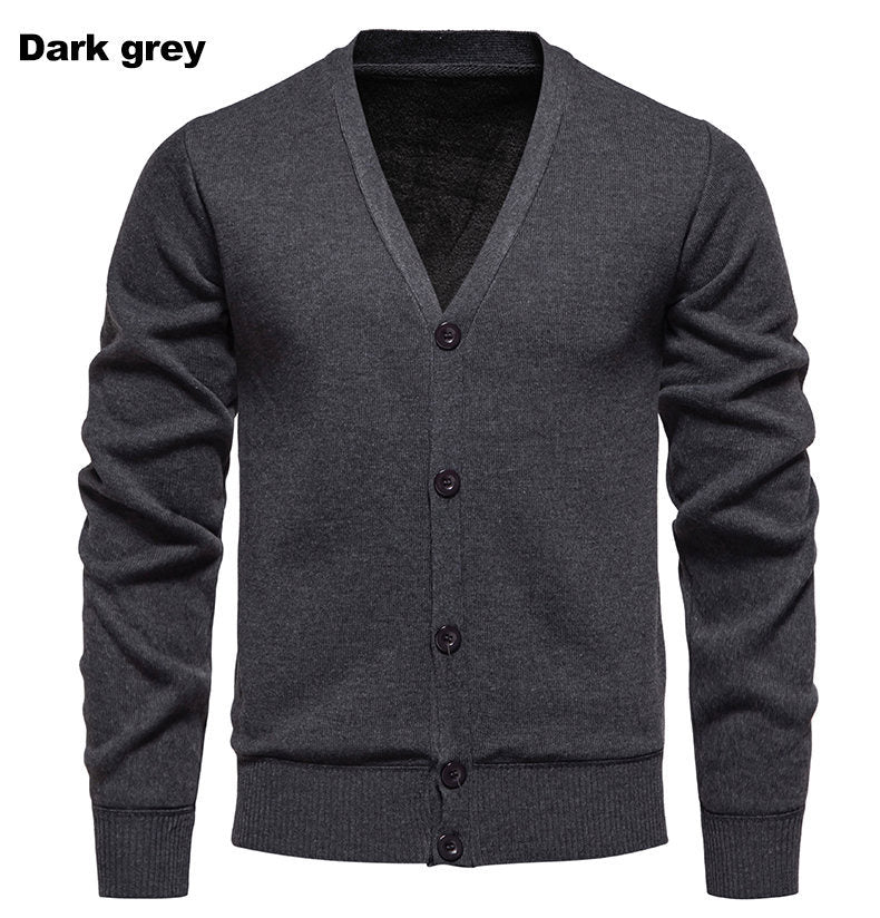Herren Strickjacke Kuschelig V-Ausschnitt Knopfleiste