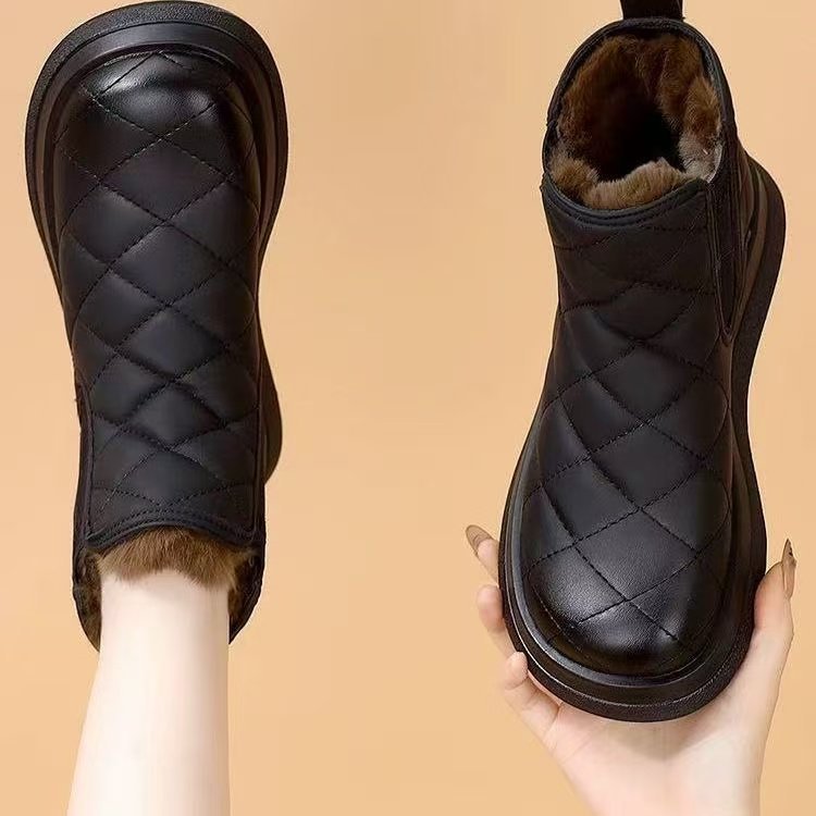 Damen Winterstiefeletten Gefüttert Warm Kunstfell Sohle