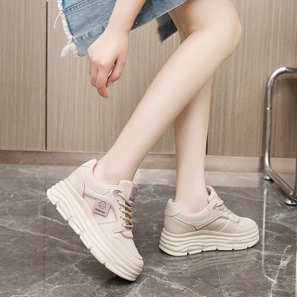 Damen Plateau Sneaker Hohe gepolsterte Sohle Komfort Schuhe