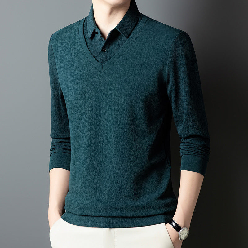 Herren Pullover V-Ausschnitt Strukturiert Eleganter Style
