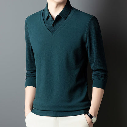 Herren Pullover V-Ausschnitt Strukturiert Eleganter Style