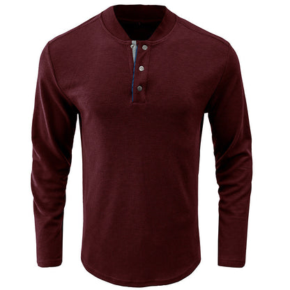 Herren Langarmshirt Gestreift Kragen Modern