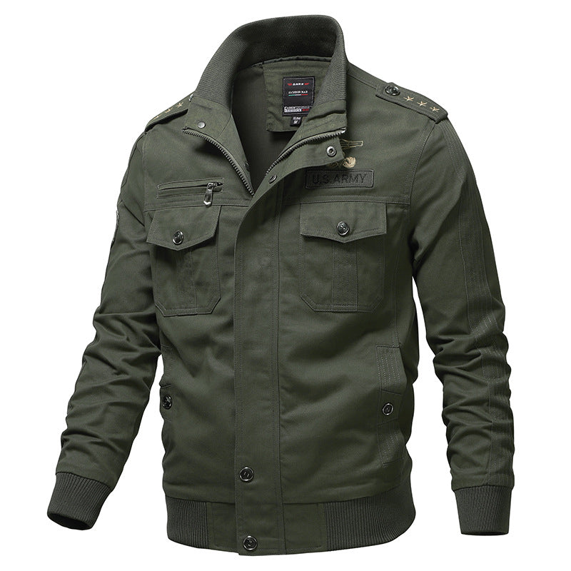 Herren Feldjacke Modern mit vielen Taschen Samtkragen - BerlinGlamour