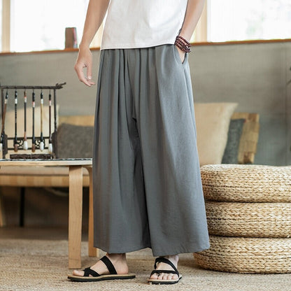 Herrenhose Bequem Weit Geschnitten mit Elastischem Bund