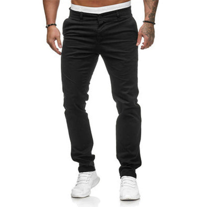 Herren Slim Fit Chino Hose Modern Schwarz