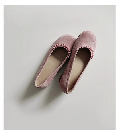 Damen Ballerinas mit Pom-Pom Detail Moderne Frauen Schuhe