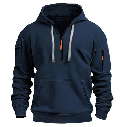 Herren Kapuzenpullover Mit Reißverschluss und Taschen Sportlich