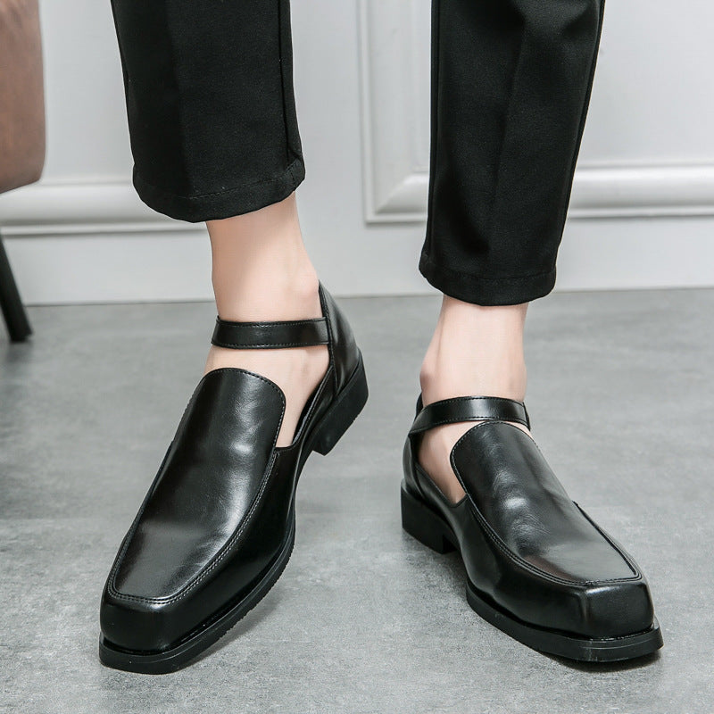 Damen Lederschuhe Elegantes Design Schnallenverschluss Schwarz