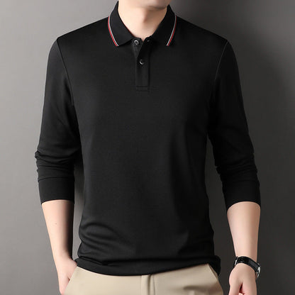 Herren Poloshirt Atmungsaktiv Piqué Elegante Kontrastdetails