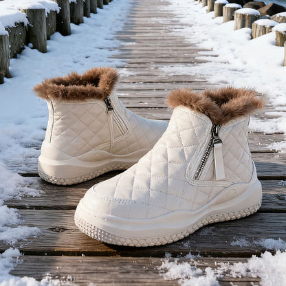 Damen Winterstiefel Warm Kuschelig Mit Reißverschluss