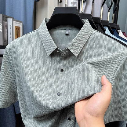 Herren Kurzarmhemd Elegant Feinbaumwolle Slimfit