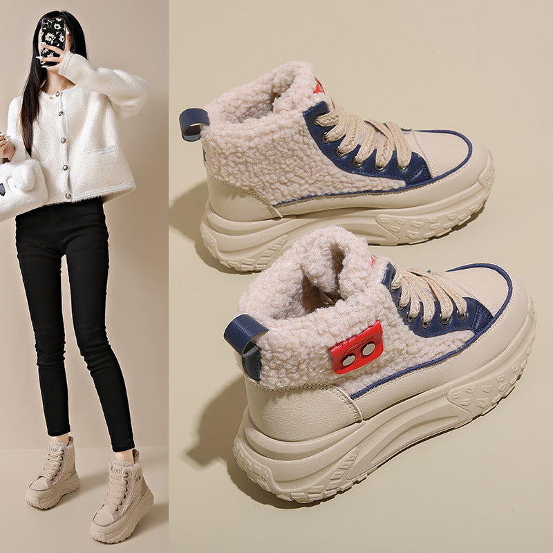 Damen Sneaker High-Top Warmfutter Rutschfest Winter - BerlinGlamour