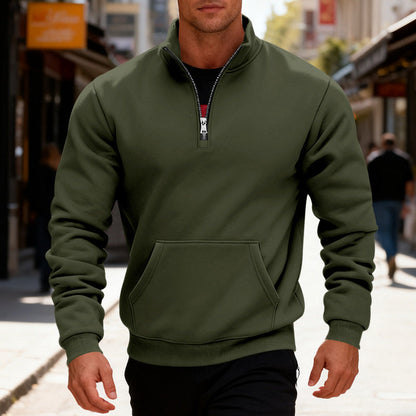 Herren Fleecejacke Halbzipp Reißverschluss Warm