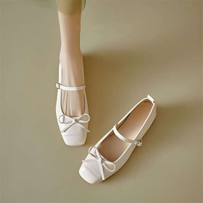 Damen Ballerinas Modern mit Riemchen und Schleife