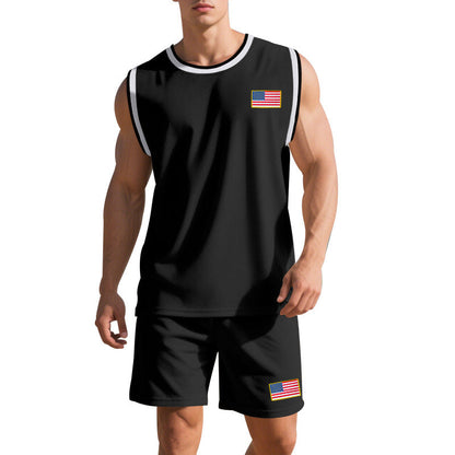 Herren Sportanzug Ärmellos Kurz ShortsFitness