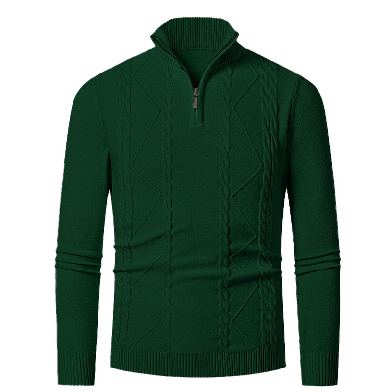 der neue Titel: Herren Strickpullover mit Halb-Zip und strukturiertem Muster BerlinGlamour