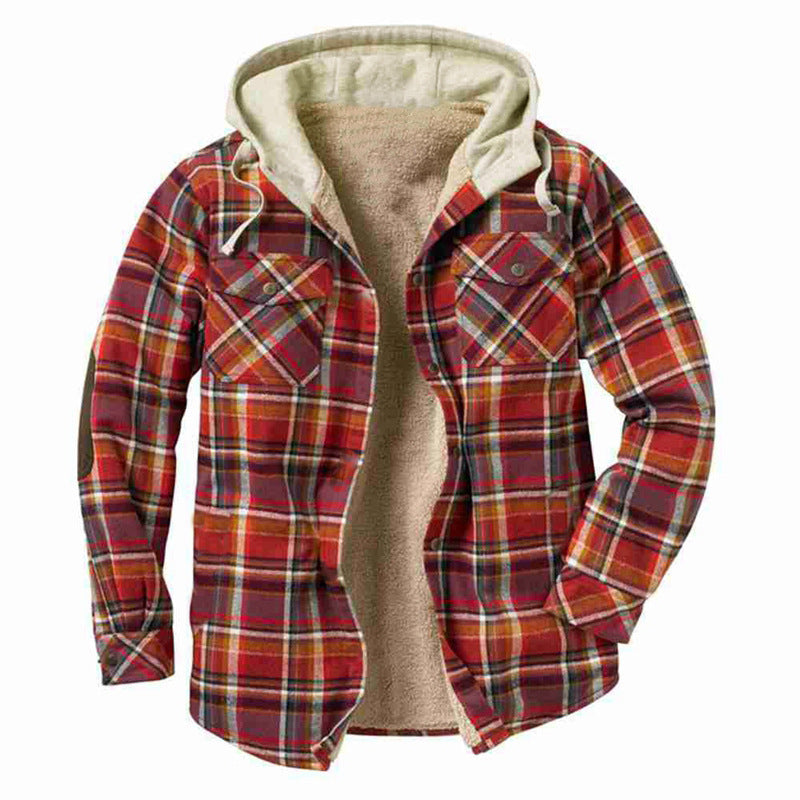 Herren Flanelljacke Weich Warm mit Brusttaschen
