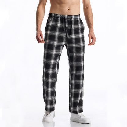 Bequeme Herrenhose Karomuster Freizeit Hose Modern