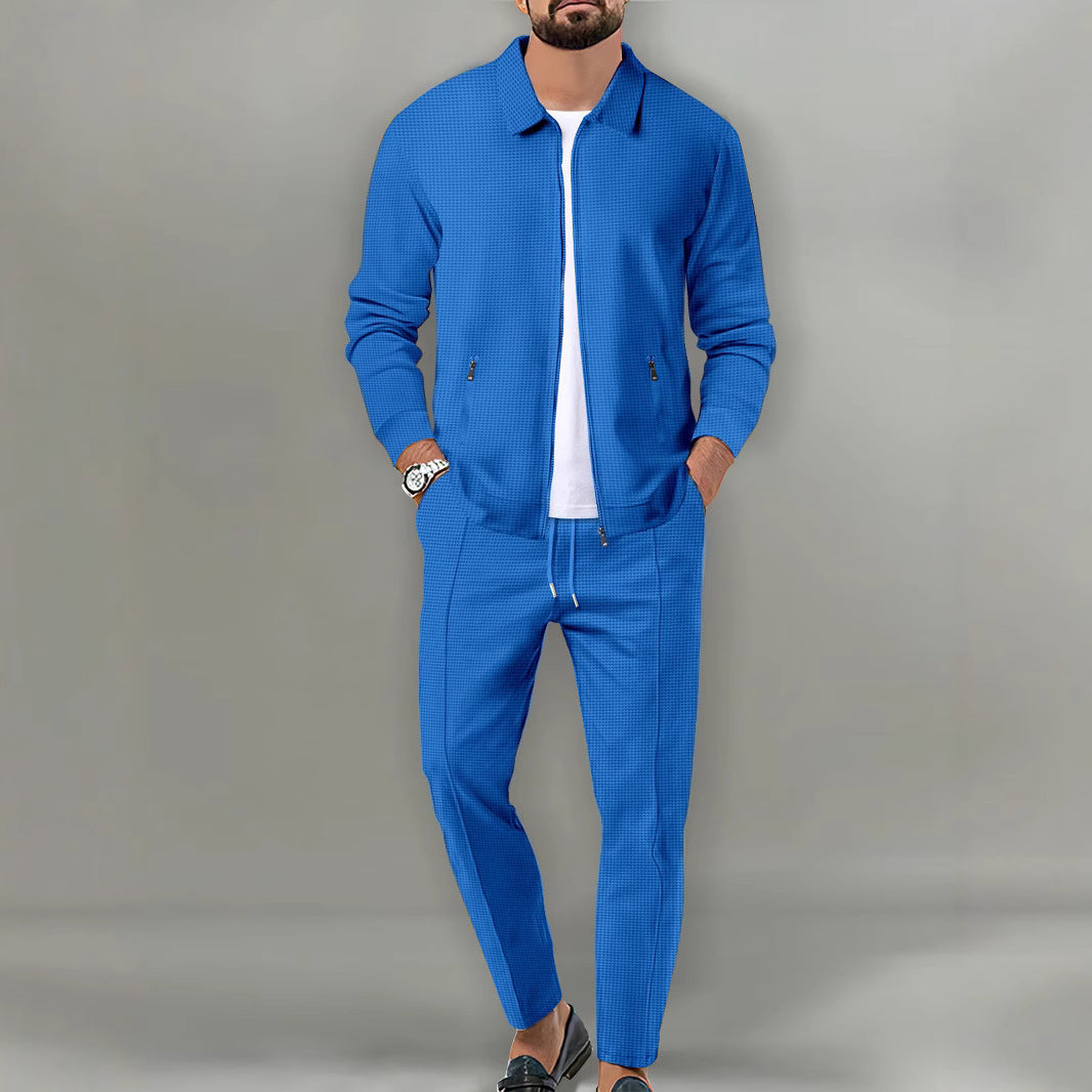 Herrenanzug Set Sportlich Modern mit Reißverschluss
