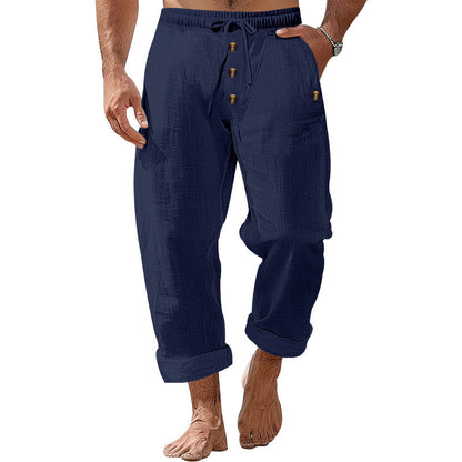Herren Strandhose Leicht Baumwolle Sommerhose
