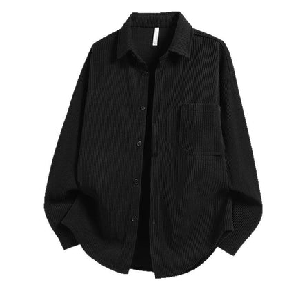 Herren Cordjacke Mit Brusttasche Schnitt Leder Optik