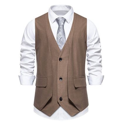 Herren Weste Slim Fit Elegant mit Taschen