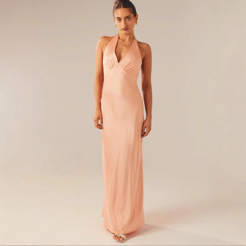 Damenkleid Elegantes Wickelkleid V-Ausschnitt Slim Fit