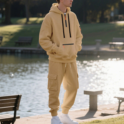 Herren Sport Set Kapuzenpullover Jogginghose Grau Komfort