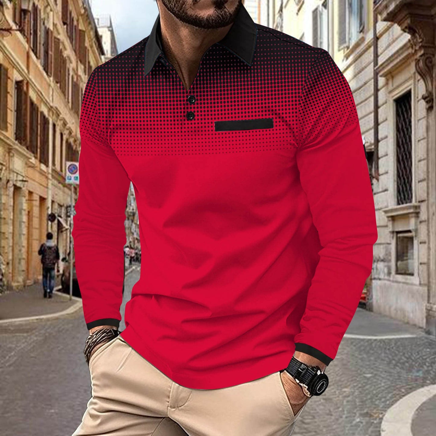 Herren Poloshirt Modern Grafik Design Berlin Style