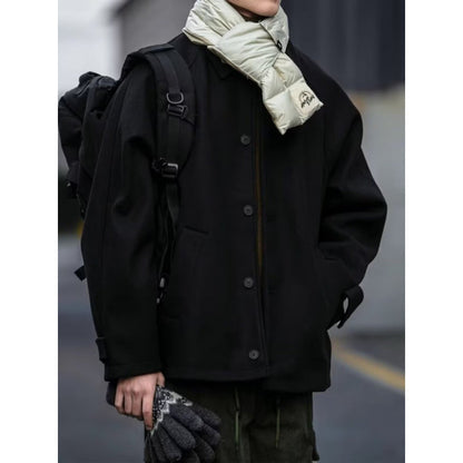 Herren Oversize Jacke Modern mit Knöpfen und Taschen
