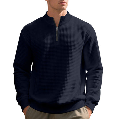 Herren Fleece Pullover Funktionell Mit Reißverschluss und Taschen