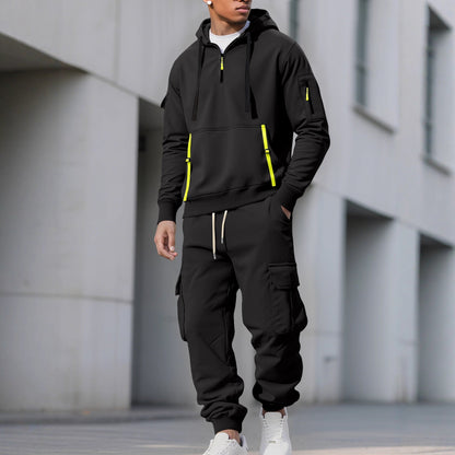 Herren Sportanzug Kapuze Taschen Funktionell Modern