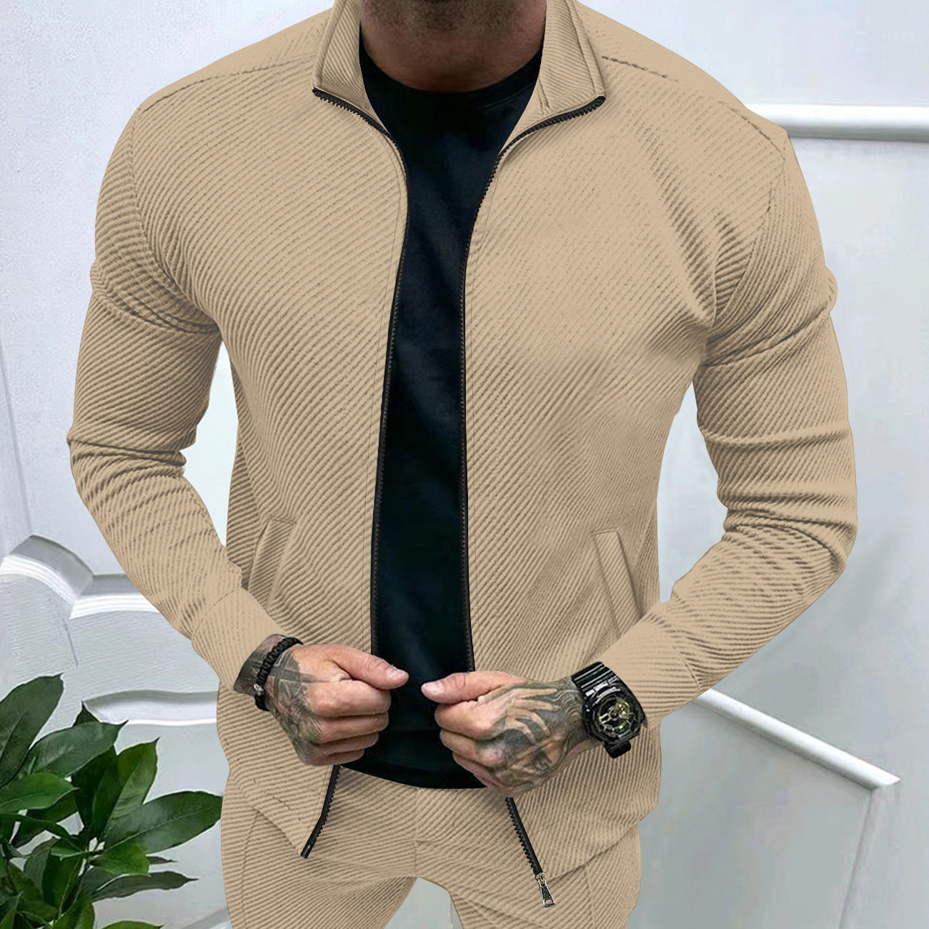 Herren Sportjacke Modern Lässig Stadtlook