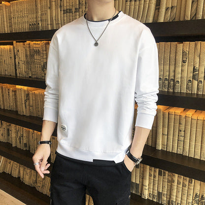 Herren Sweatshirt Lässig Mit Kontrast Saum Modern