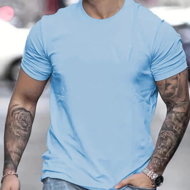 Herren T-Shirt Atmungsaktiv Rundhals Basic Sport