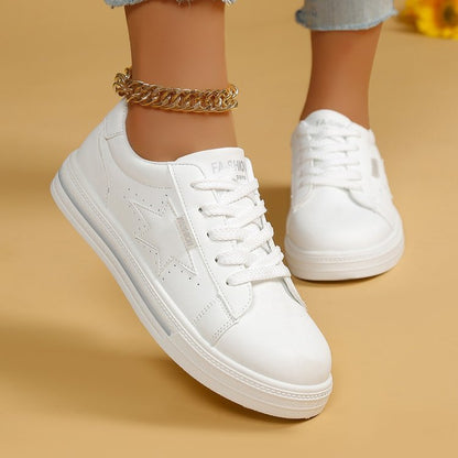 Damen Sneaker Sternenmuster Sportlich Komfortabel