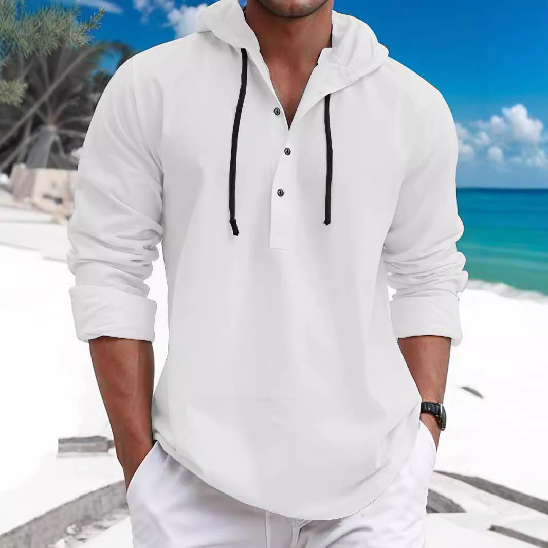 Herren Kapuzenpullover Lässig Modern mit Knöpfen