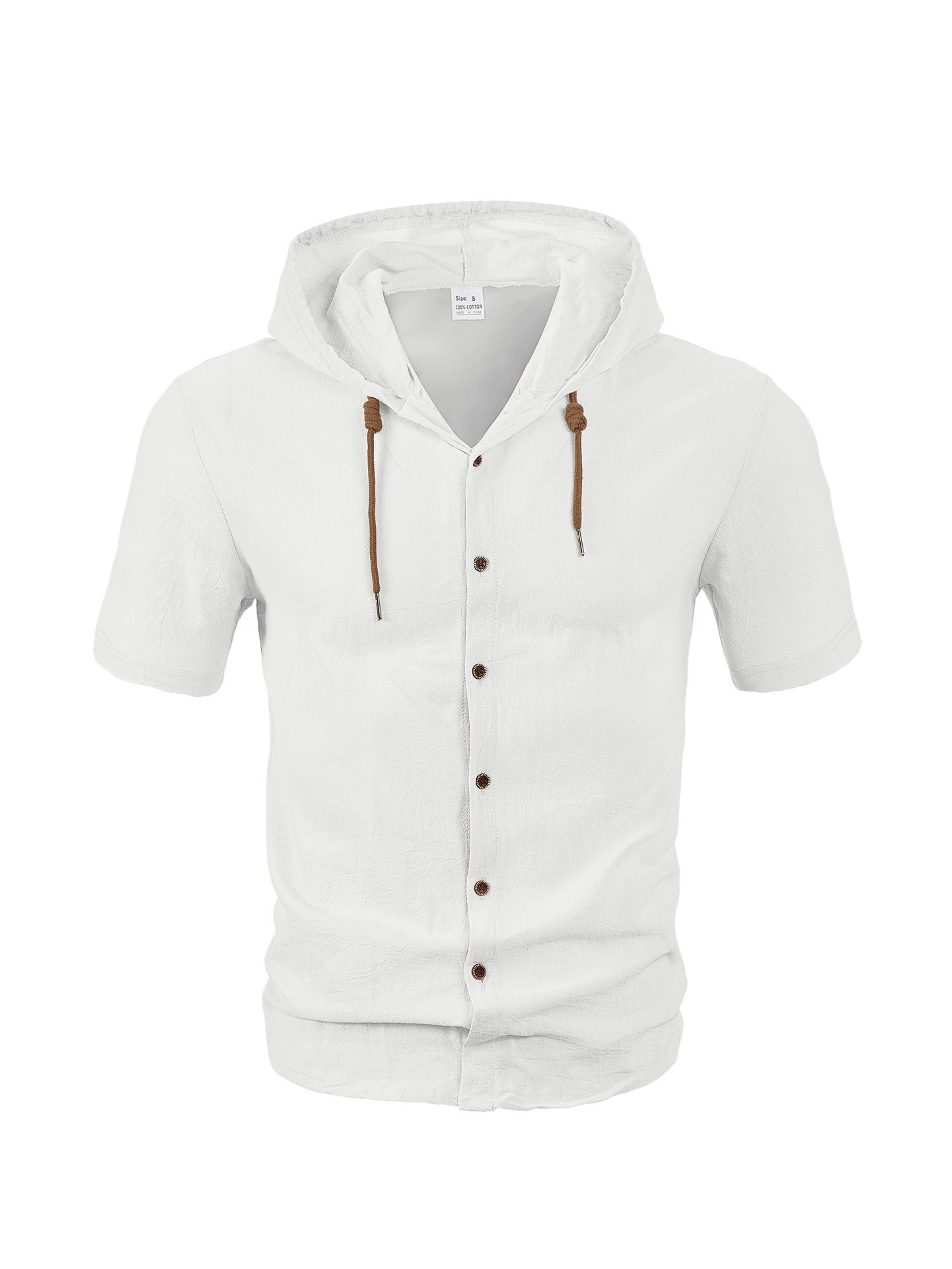 Herren Kapuzenshirt Lässig Leicht Mit Knopfleiste