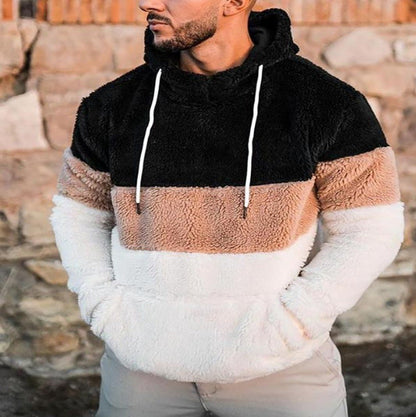 Herren Fleece Pullover Lässig Asymmetrisch Kragen Hoch