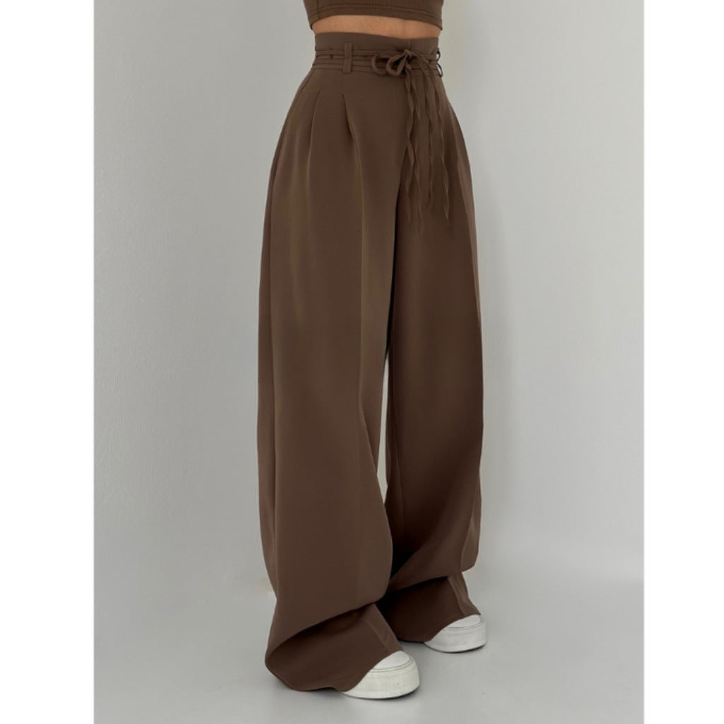 Damen Hose Hochbund Weite Bequem Elegant