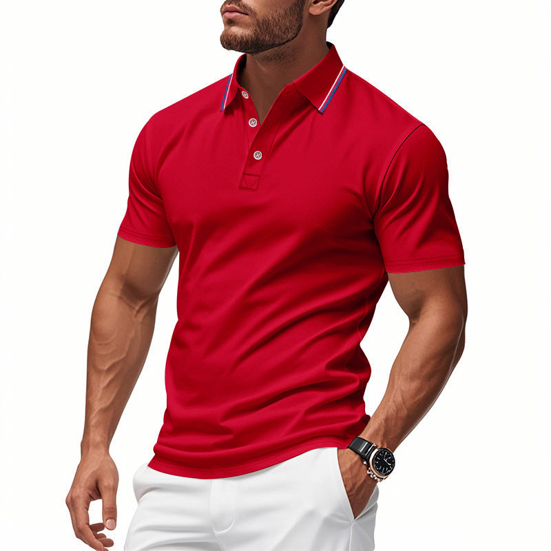 Herren Poloshirt Klassisch mit Kontrastkragen Modern