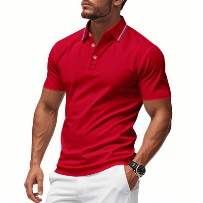 Herren Poloshirt Klassisch mit Kontrastkragen Modern