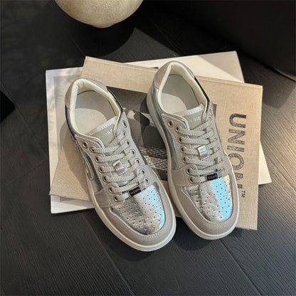Damen Sneaker Glänzend Atmungsaktiv Trendy Schuhe - BerlinGlamour