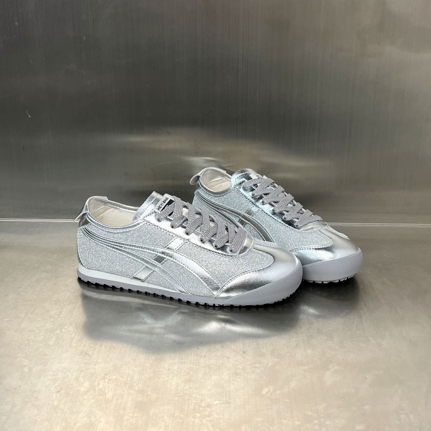Damen Sneaker Sportlich Glitzernd Rutschfest