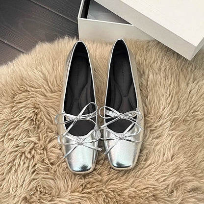 Damen Ballerinas Elegante Schleifen Komfort Fußbett - BerlinGlamour