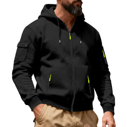 Herren Hoodie Sportlich mit Reißverschlusstaschen Modern