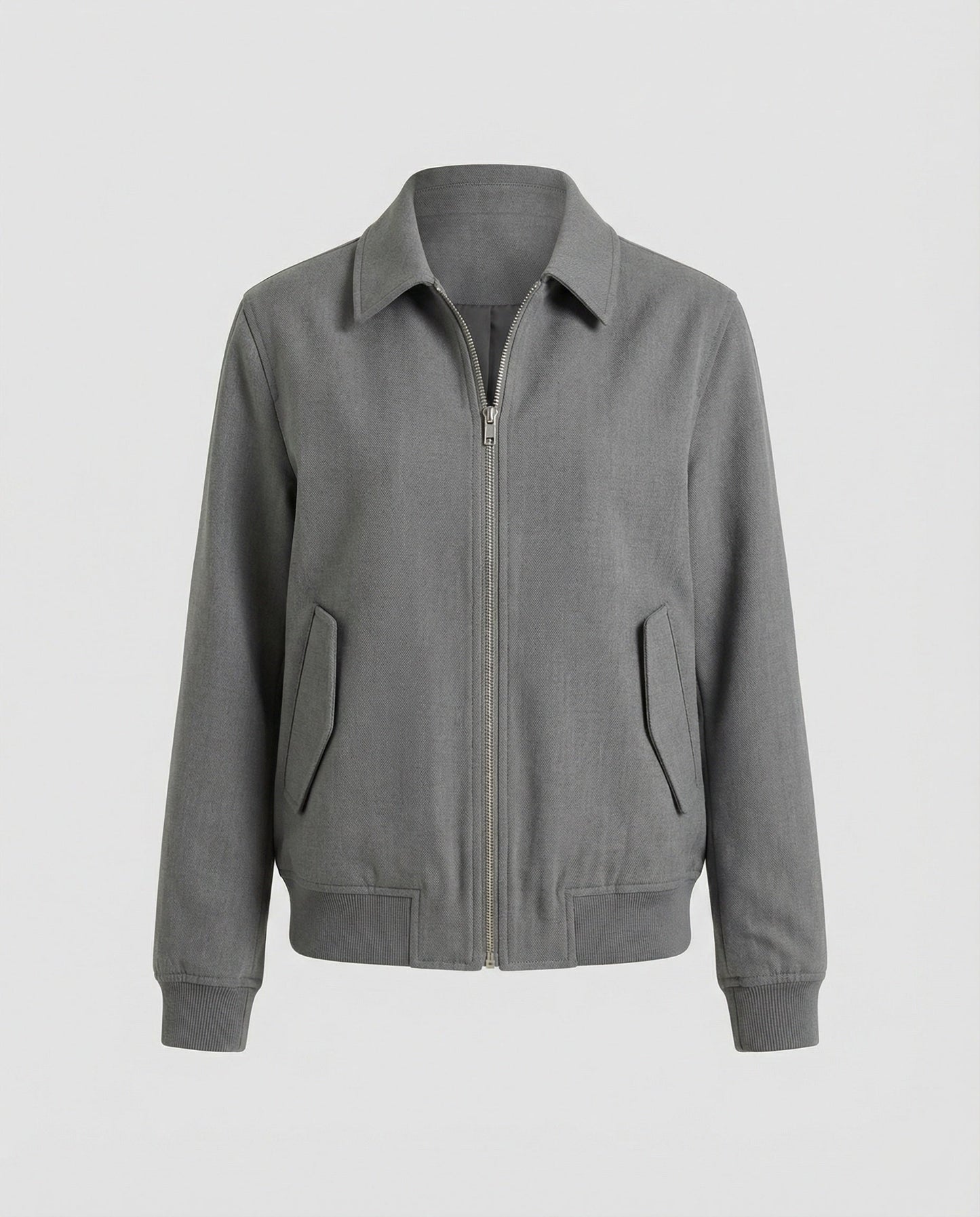 Herren Baseballjacke Grau Vintage Sportlich Übergangsjacke